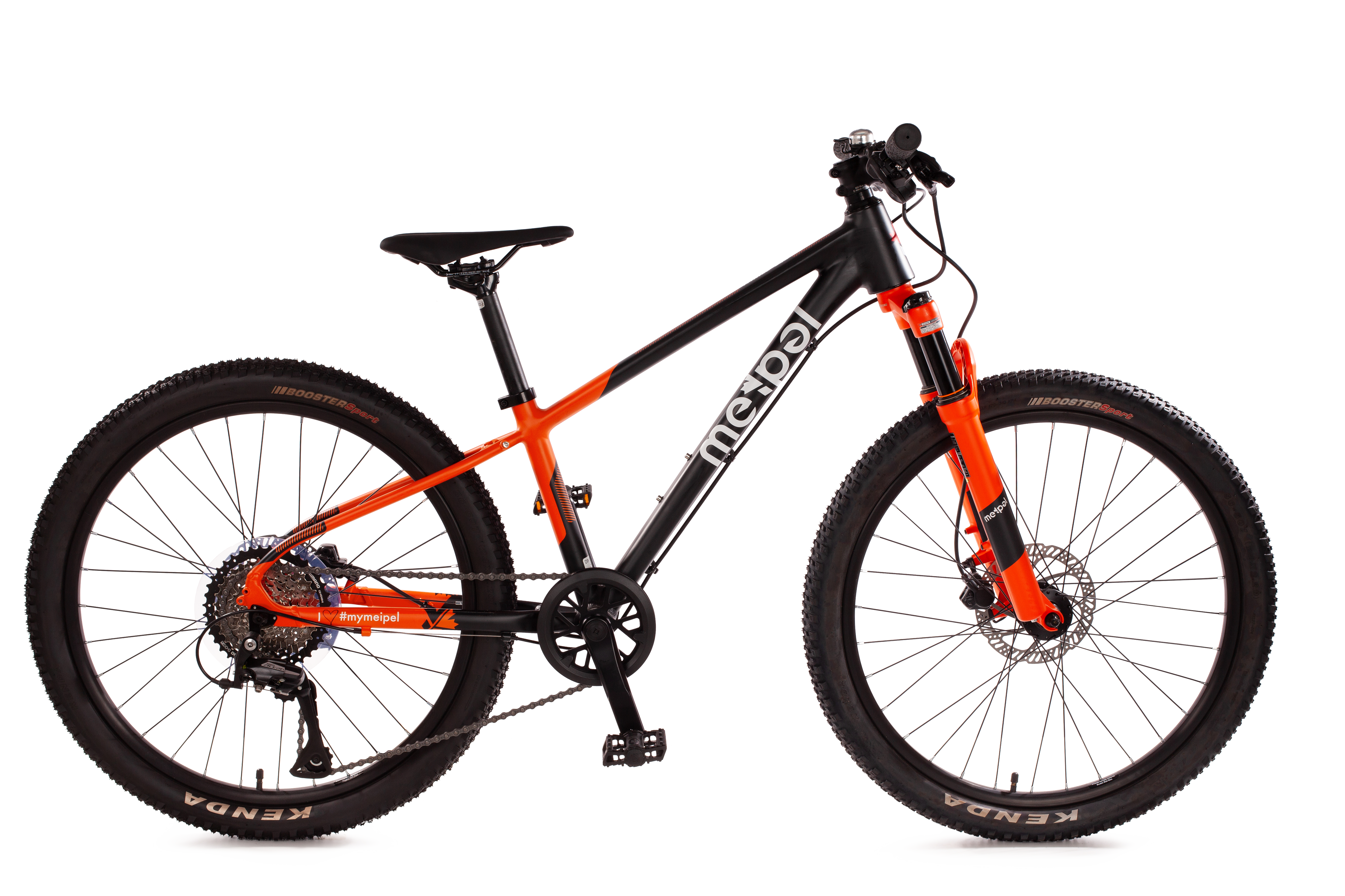 Kinderfahrrad MTB mit Federgabel in schwarz-orange